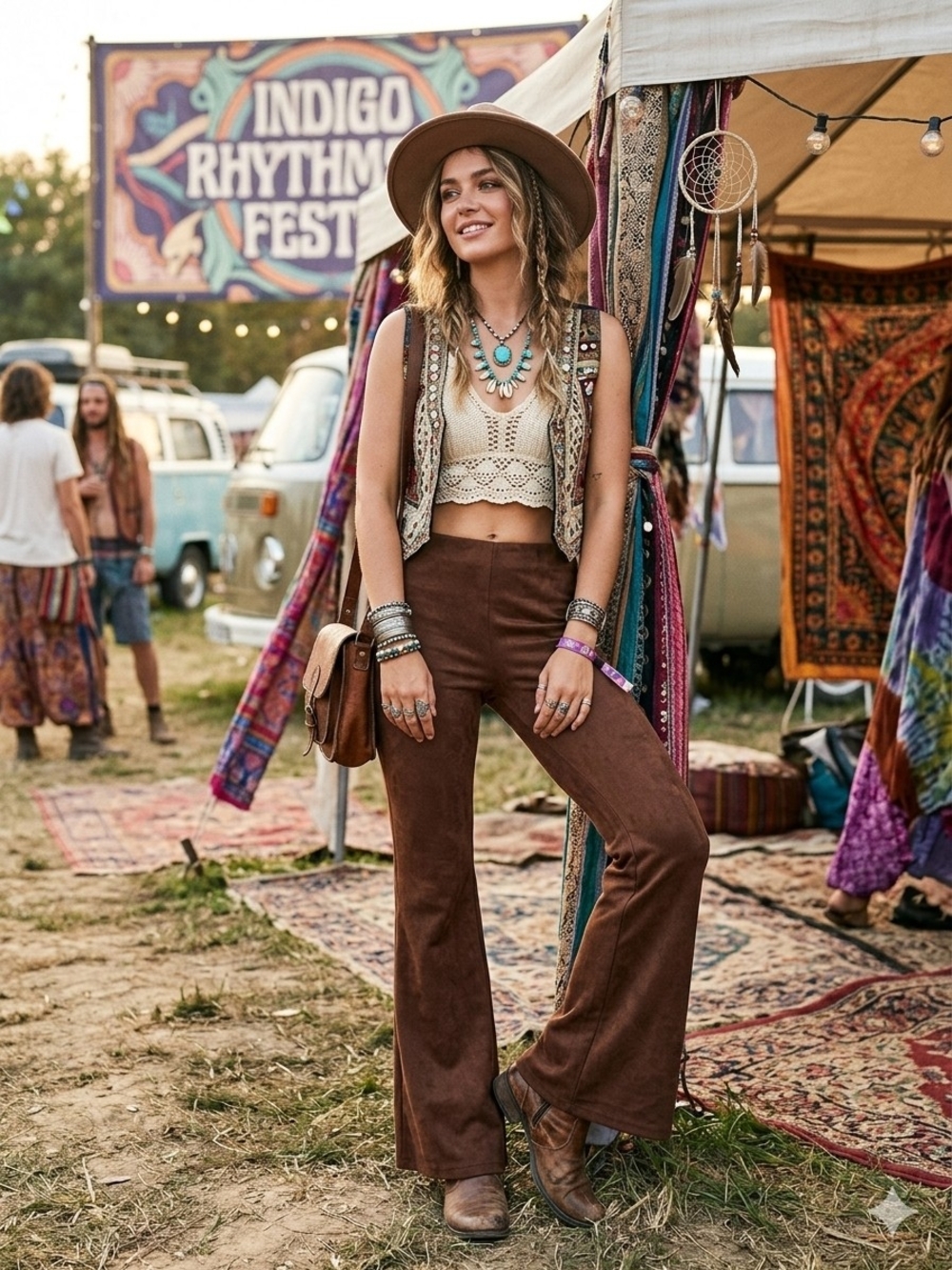 Truth Chocolate Brown Flared High-Rise Pants